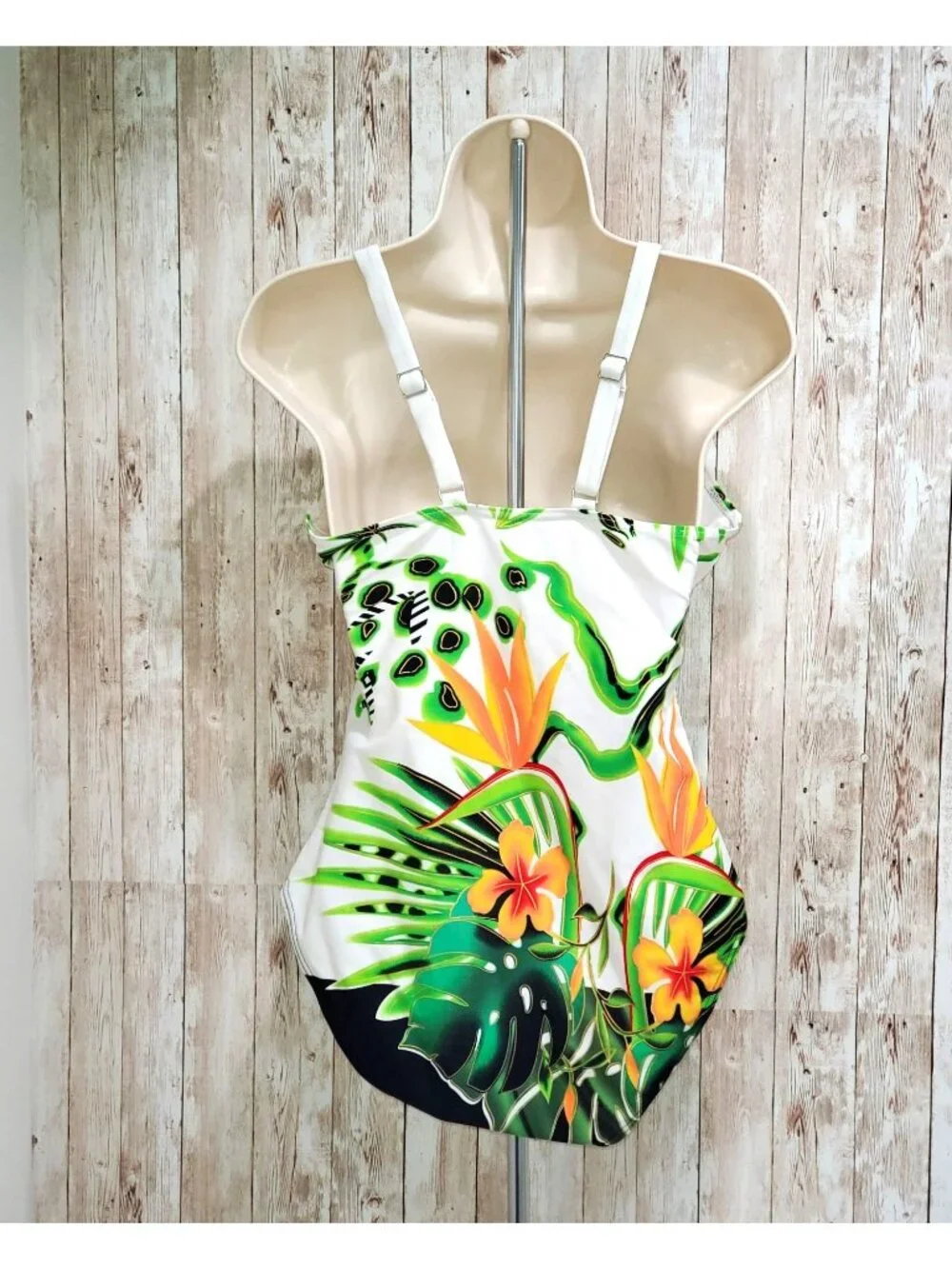 Ingear Women's One Piece Swimsuit Hawaiian Flowers Print Size 10 1208 - Picture 3 of 11